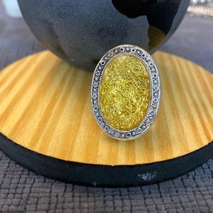 Sterling Silver Ring with a yellow type Stone